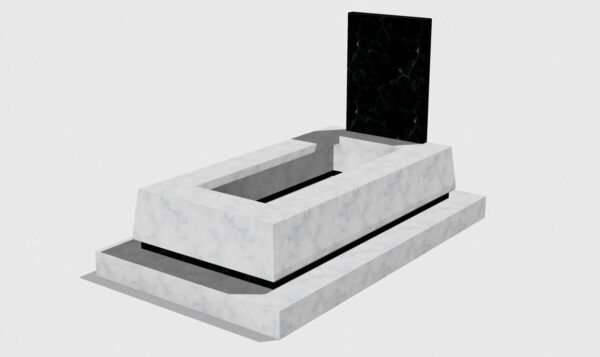 Tek Kişilik Blok Granit Mezar Tasarımları - Görsel 5