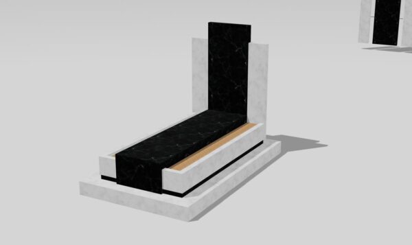 Tek Kişilik Blok Granit Mezar Tasarımları - Görsel 4