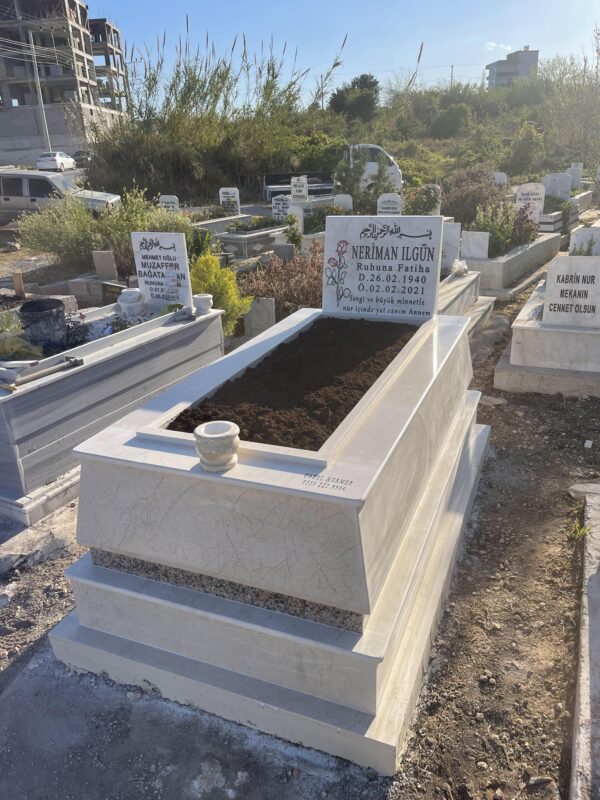 Bej Mermer Tek Kişilik Mezar Modelleri - Görsel 10