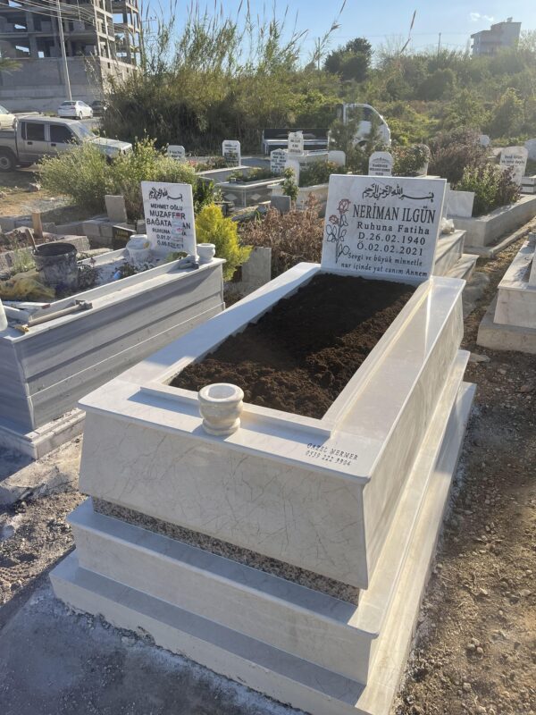 Bej Mermer Tek Kişilik Mezar Modelleri - Görsel 11