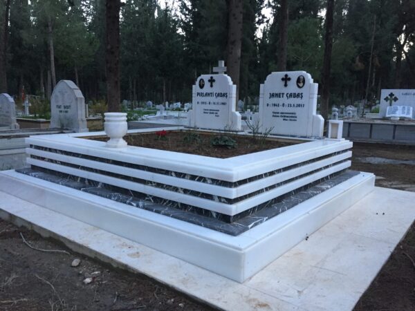 2 Kişilik Özel Tasarım Mermer Granit Mezar Modelleri - Görsel 3