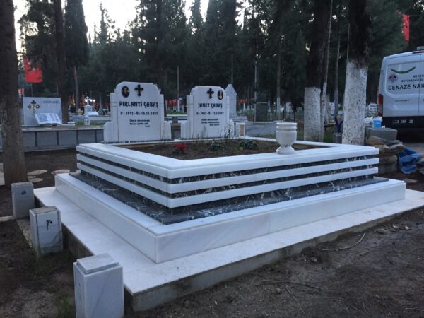2 Kişilik Özel Tasarım Mermer Granit Mezar Modelleri - Görsel 4