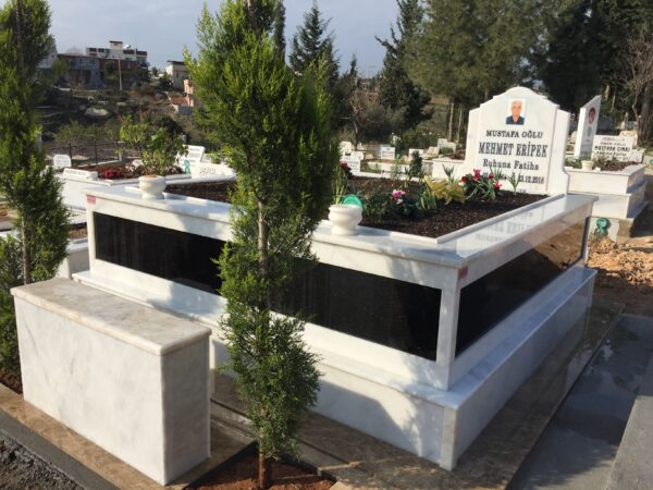 2 Kişilik Özel Tasarım Mermer Granit Mezar Modelleri - Görsel 6