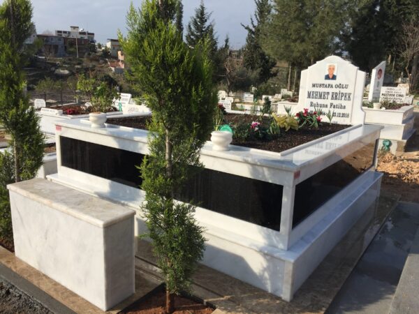 2 Kişilik Özel Tasarım Mermer Granit Mezar Modelleri - Görsel 6