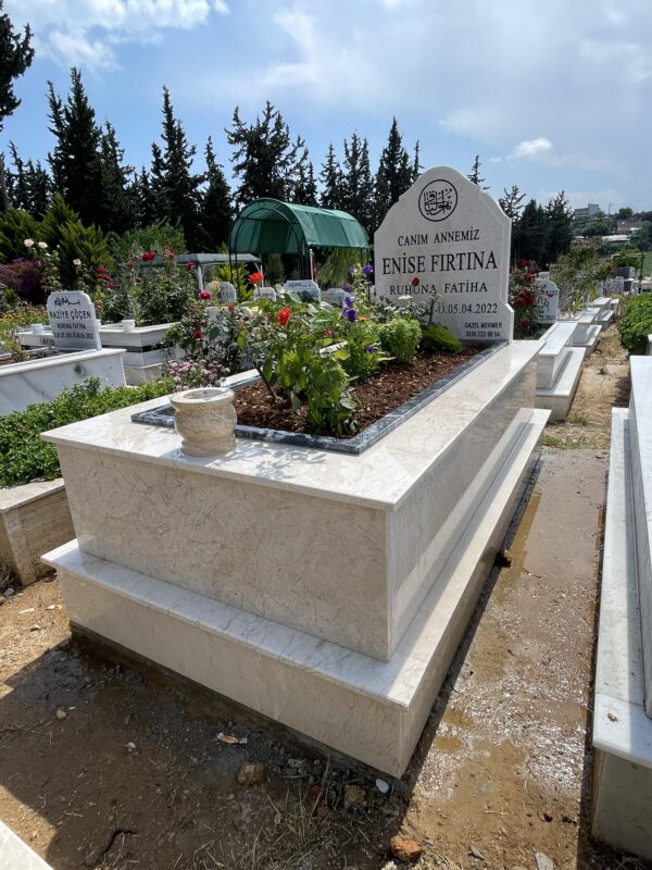Bej Mermer Mezar Tek Kişilik - Görsel 8