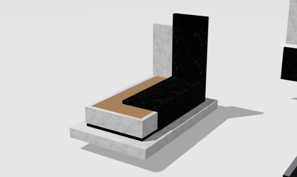 Tek Kişilik Blok Granit Mezar Tasarımları - Görsel 6
